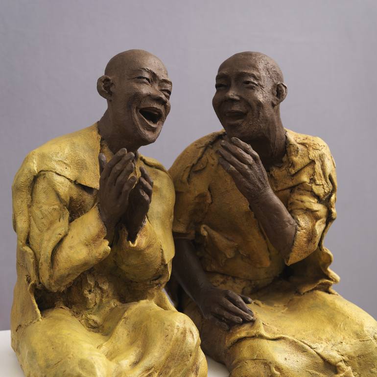 Original Figurative Humor Sculpture by Corinne Chauvet Sculptrice
