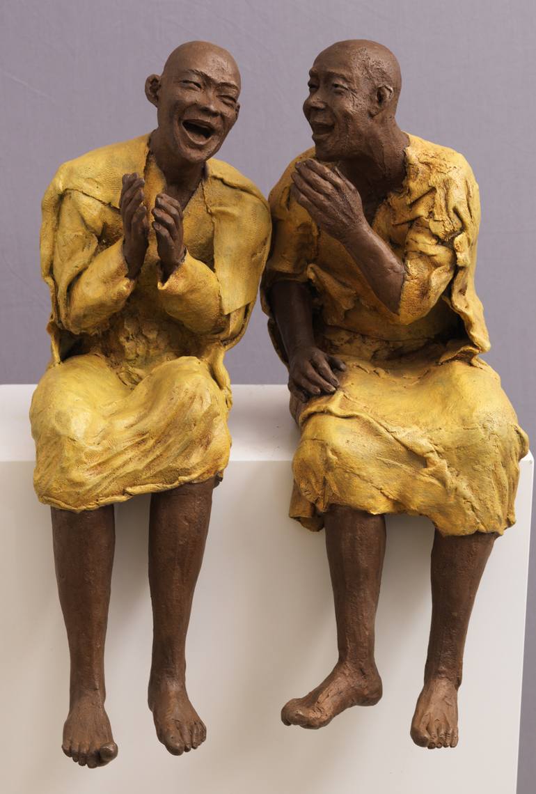 Original Figurative Humor Sculpture by Corinne Chauvet Sculptrice
