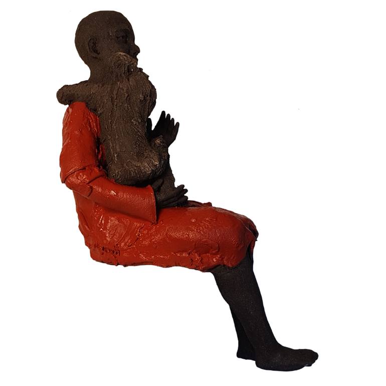 Original Figurative Humor Sculpture by Corinne Chauvet Sculptrice