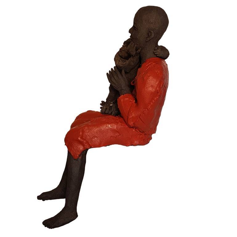 Original Figurative Humor Sculpture by Corinne Chauvet Sculptrice