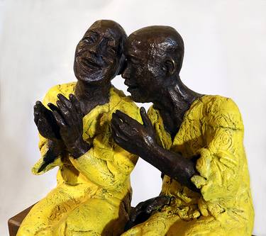 Original Figurative Men Sculpture by Corinne Chauvet Sculptrice