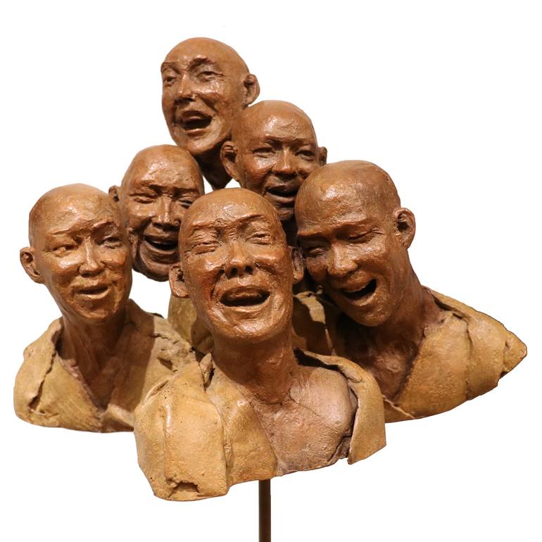 Original Fine Art Men Sculpture by Corinne Chauvet Sculptrice