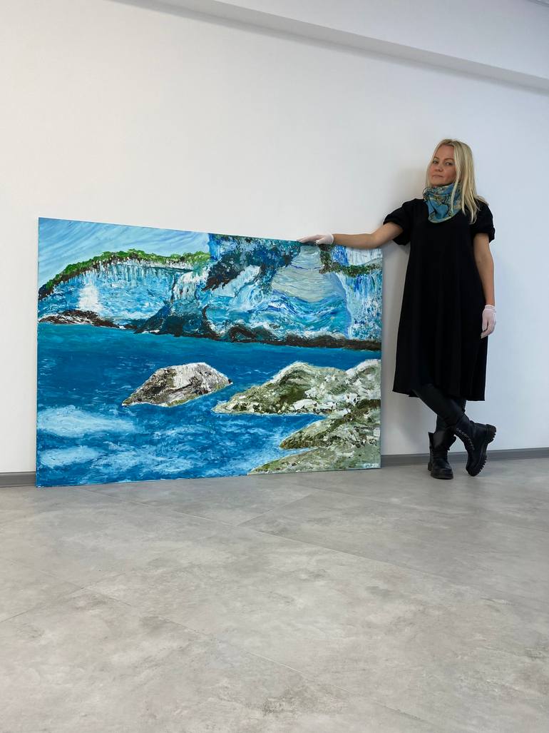 Original Impressionism Seascape Painting by Olena Yarova