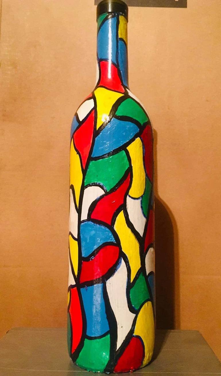 wine bottle Painting by lasha Gaprindashvili | Saatchi Art