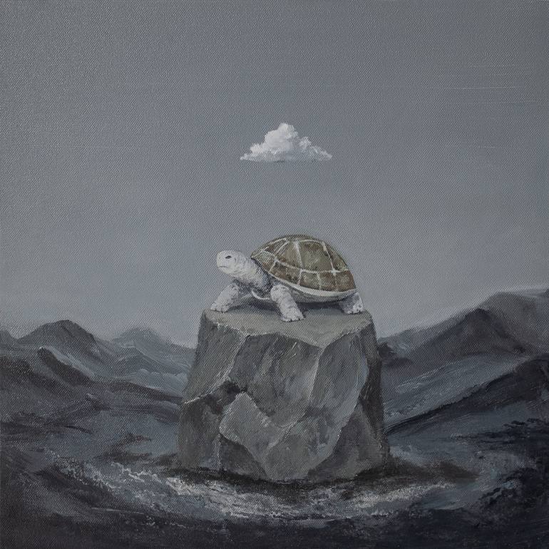 Original Animal Painting by Michael Vincent Manalo | Surrealism Art on Canvas | The Long Way Home