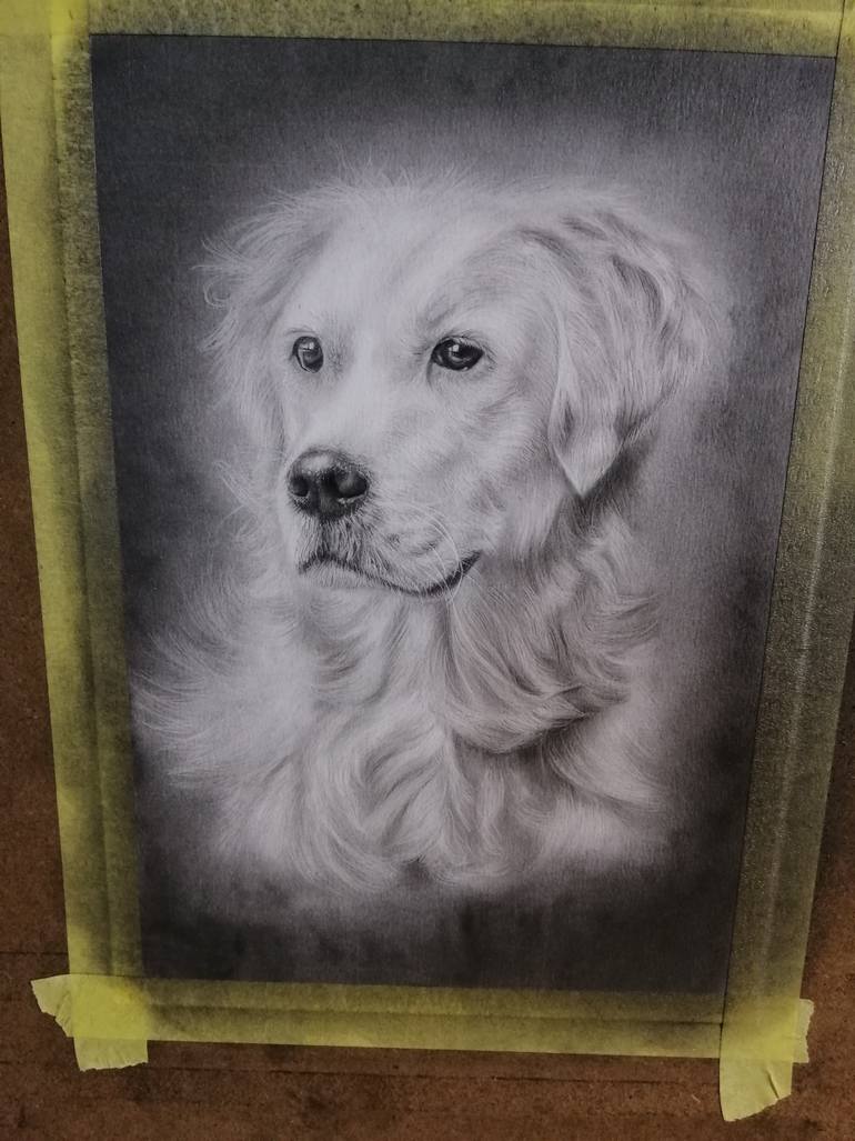 Original Figurative Dogs Drawing by Prabath Zoysa