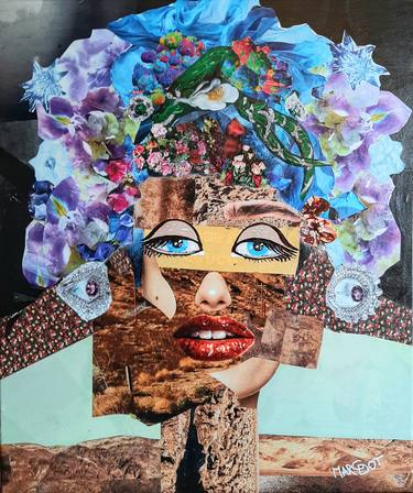 Original Fine Art Women Collage by Margot G Delhomme