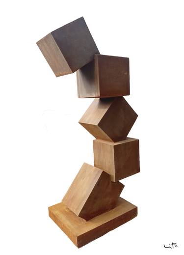 Original Abstract Geometric Sculpture by Lito Barreiro