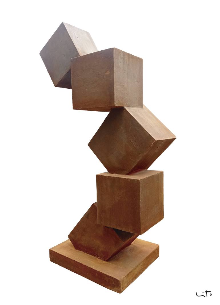 Original Abstract Geometric Sculpture by Lito Barreiro