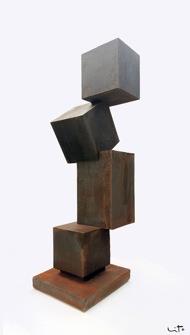 Original Cubism Abstract Sculpture by Lito Barreiro
