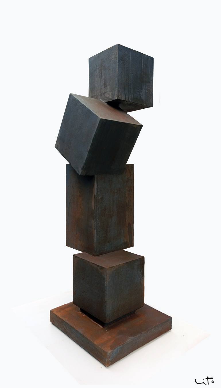 Original Cubism Abstract Sculpture by Lito Barreiro