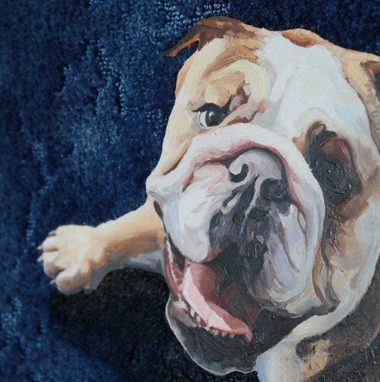 Original Figurative Dogs Painting by Krisztian Pall