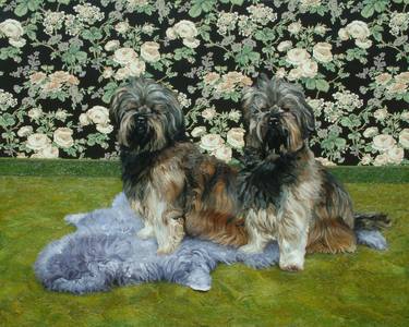 Original Figurative Dogs Paintings by Krisztian Pall