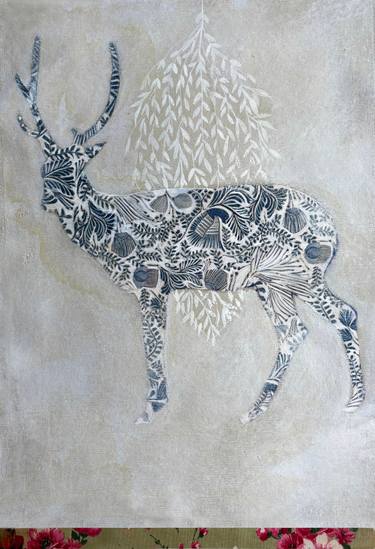 Original Art Deco Animal Painting by Karenina Fabrizzi