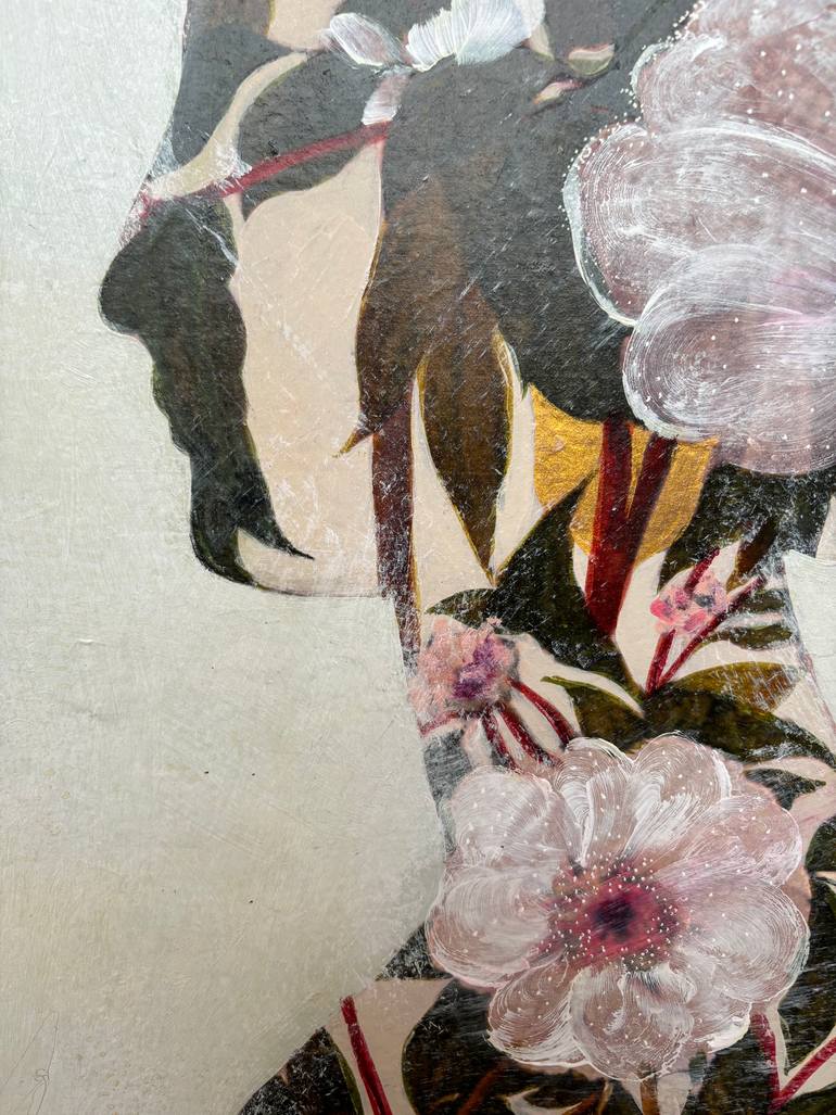 Original Art Nouveau Floral Drawing by Karenina Fabrizzi