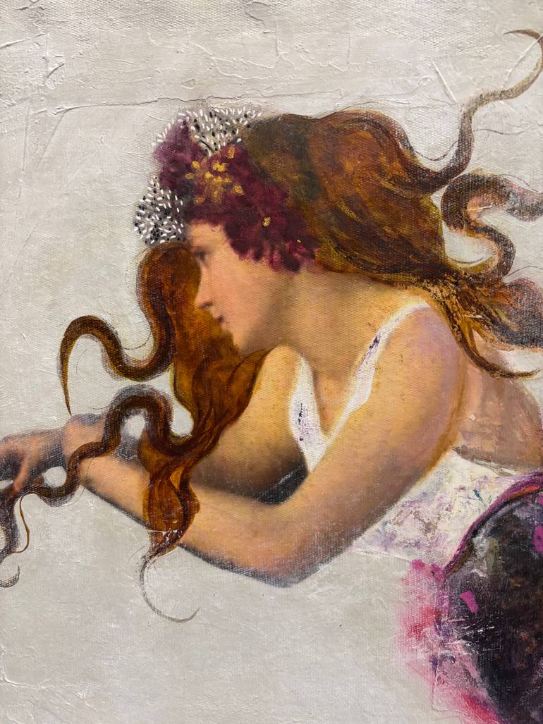 Original Art Nouveau Classical Mythology Painting by Karenina Fabrizzi