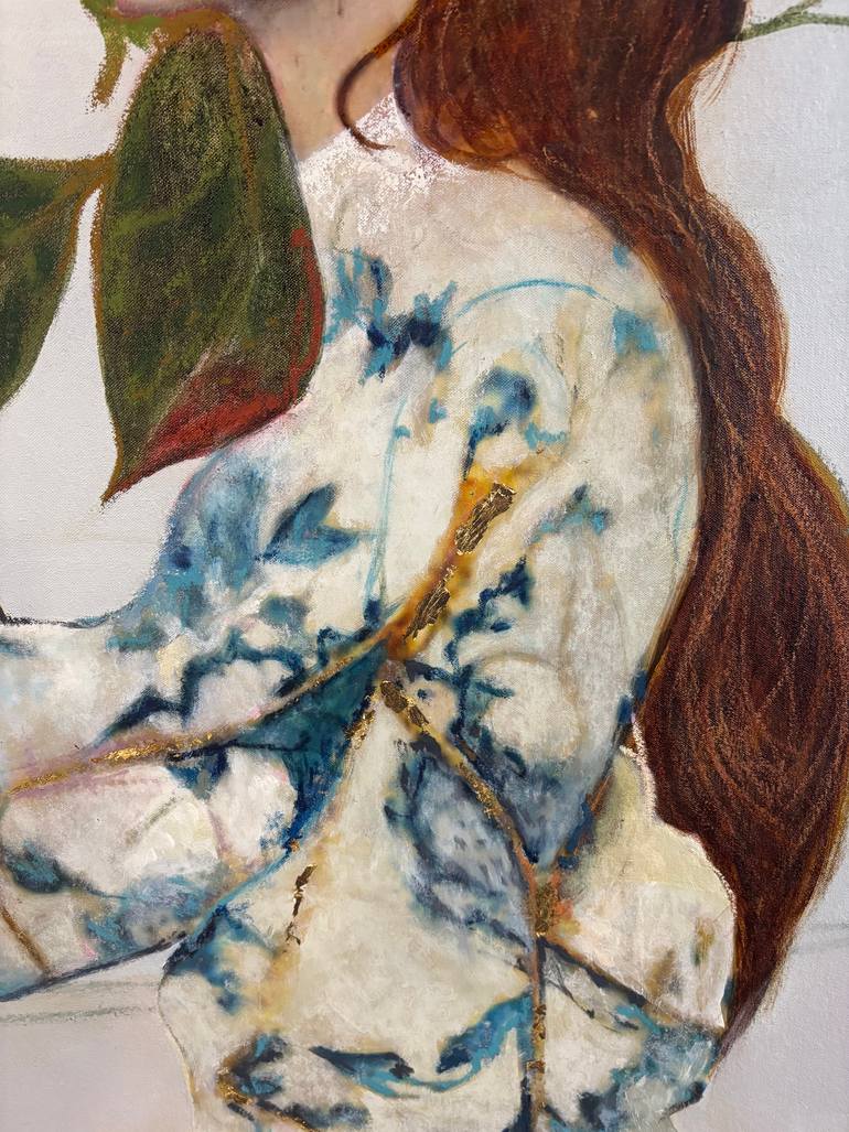 Original Baroque Floral Painting by Karenina Fabrizzi