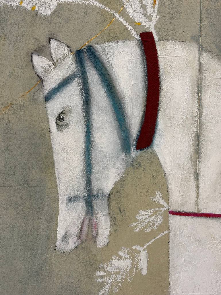 Original Romanticism Horse Painting by Karenina Fabrizzi