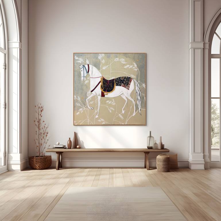 Original Romanticism Horse Painting by Karenina Fabrizzi