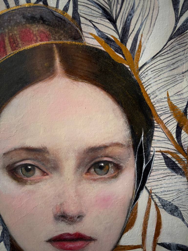 Original Minimalism Floral Painting by Karenina Fabrizzi