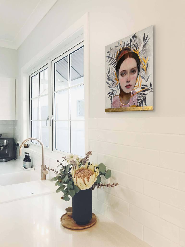 Original Minimalism Floral Painting by Karenina Fabrizzi