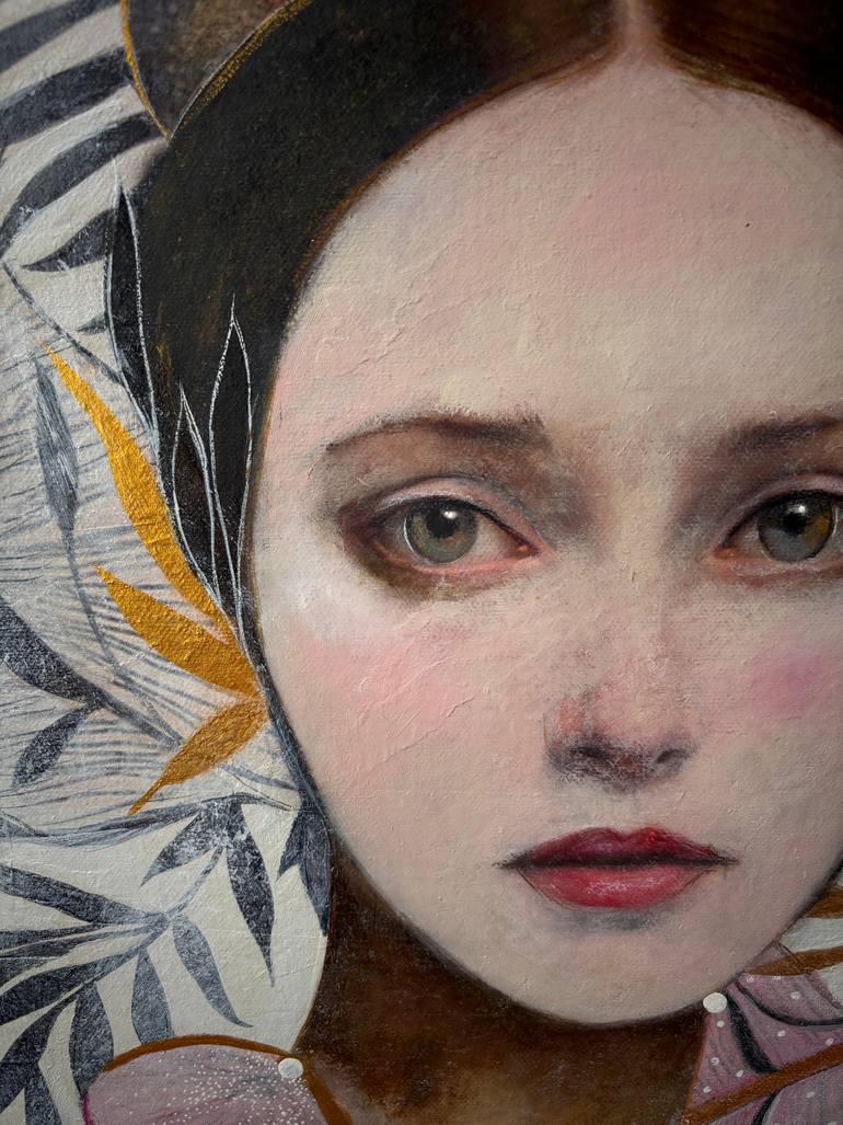 Original Minimalism Floral Painting by Karenina Fabrizzi