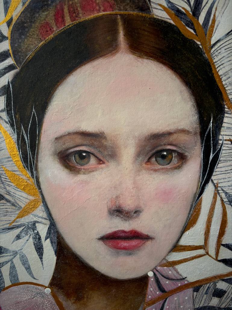 Original Minimalism Floral Painting by Karenina Fabrizzi