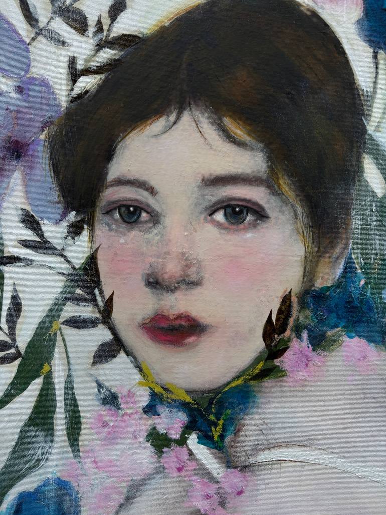Original Expressionism Floral Painting by Karenina Fabrizzi