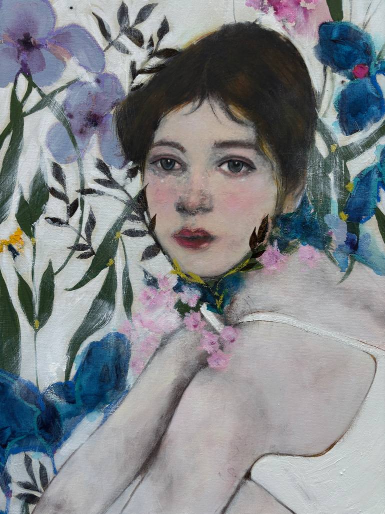 Original Expressionism Floral Painting by Karenina Fabrizzi
