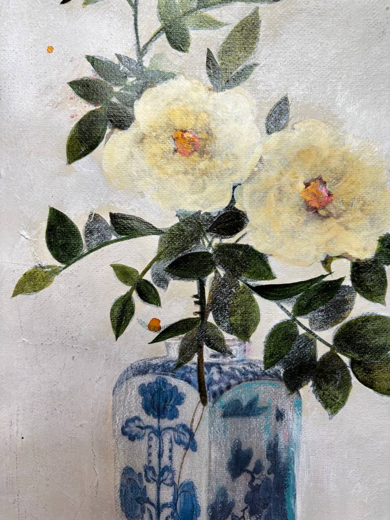 Original Rococo Floral Painting by Karenina Fabrizzi