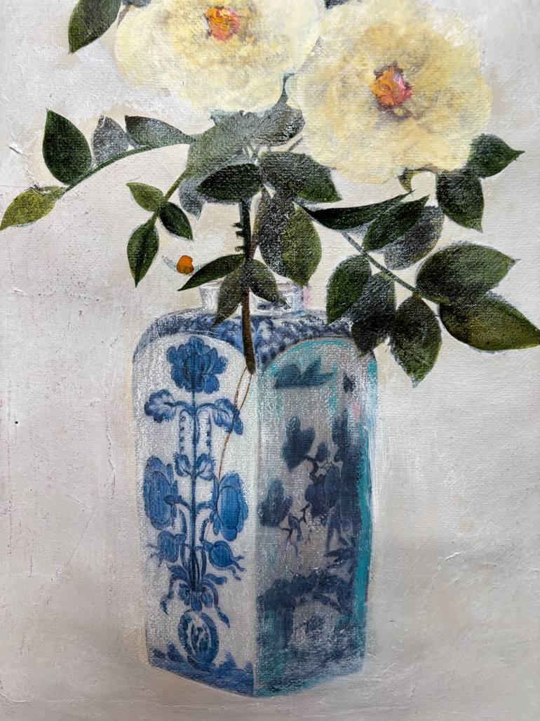 Original Rococo Floral Painting by Karenina Fabrizzi