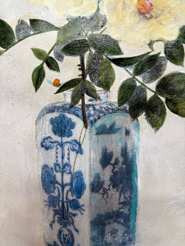 Original Rococo Floral Painting by Karenina Fabrizzi