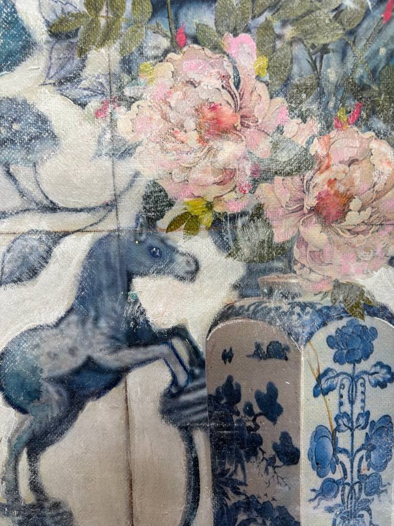 Original Romanticism Floral Painting by Karenina Fabrizzi