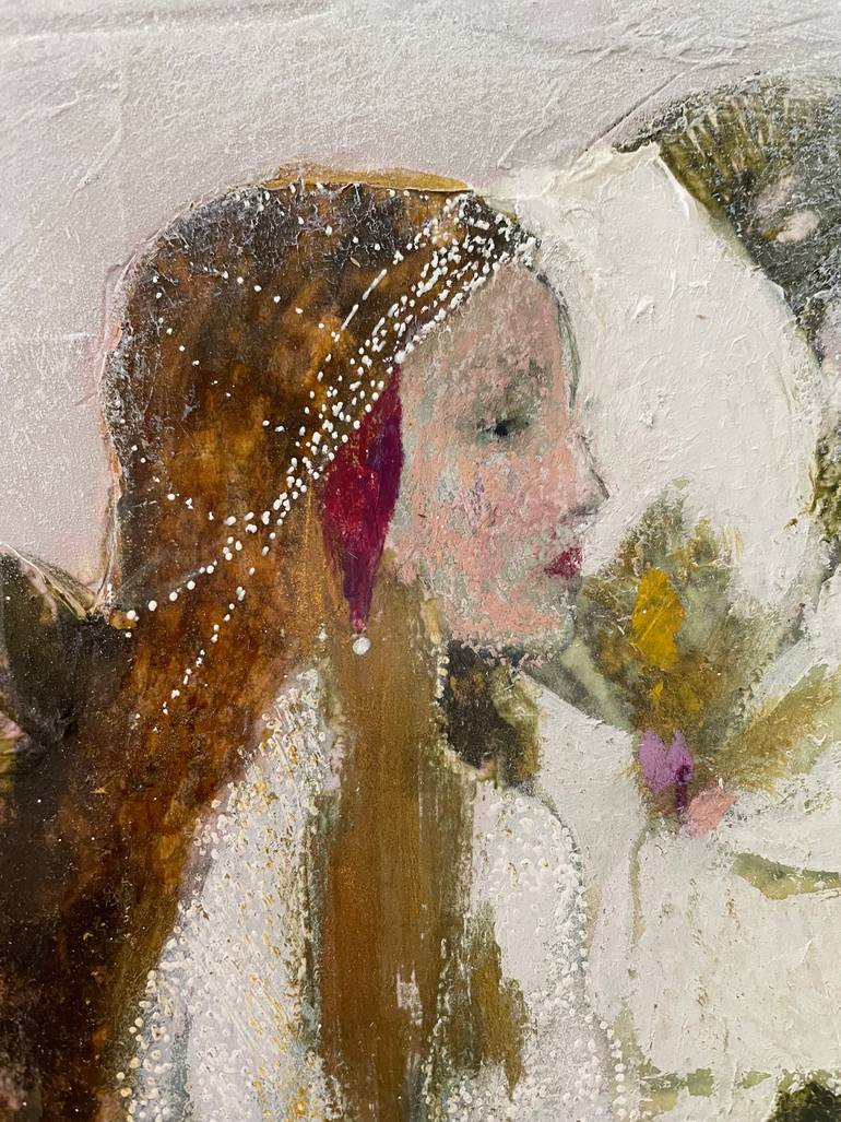 Original Minimalism Floral Painting by Karenina Fabrizzi