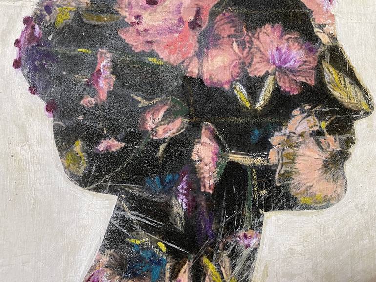 Original Minimalism Floral Painting by Karenina Fabrizzi