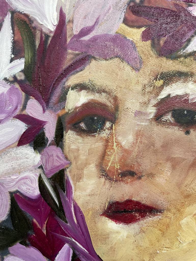 Original Art Deco Portrait Painting by Karenina Fabrizzi