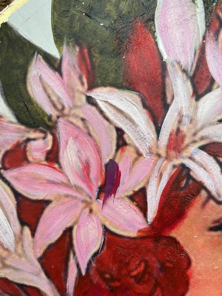 Original Art Deco Floral Painting by Karenina Fabrizzi