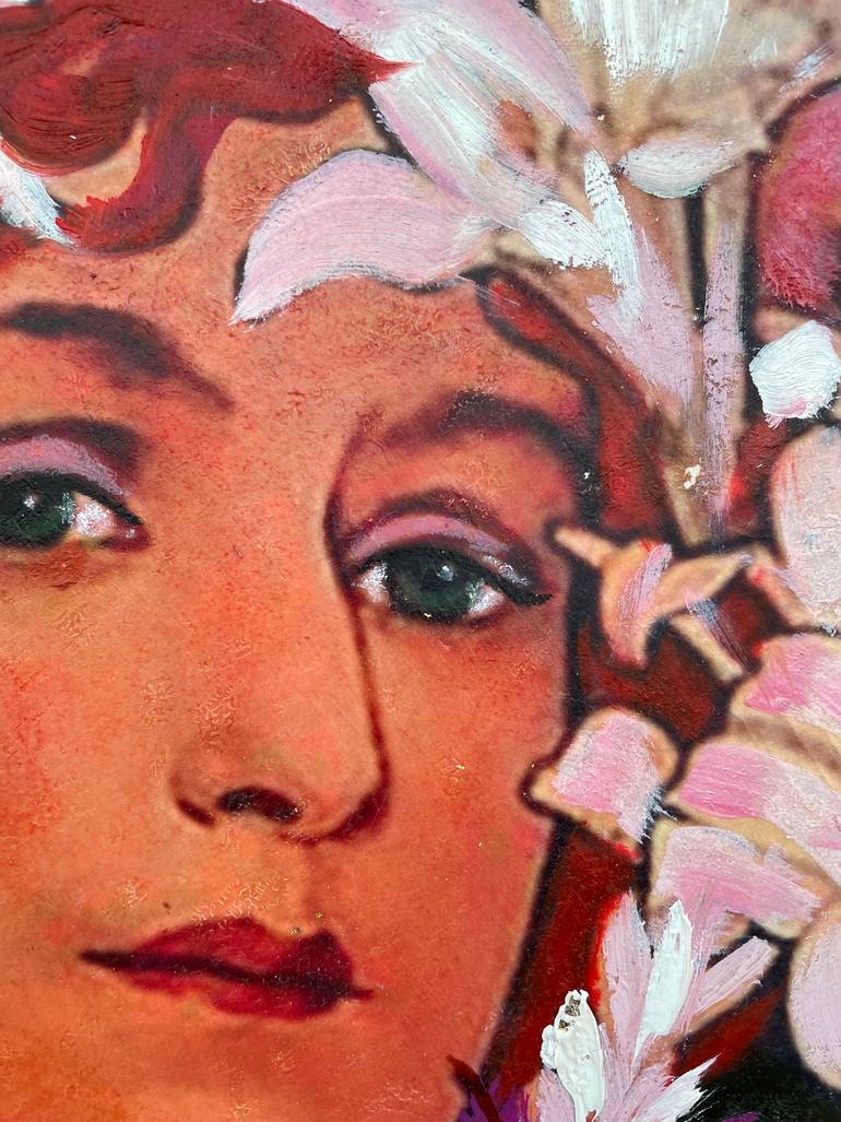 Original Art Deco Floral Painting by Karenina Fabrizzi