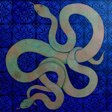Cosmic Snakes II- painting in oil by Alexandra Brown thumb