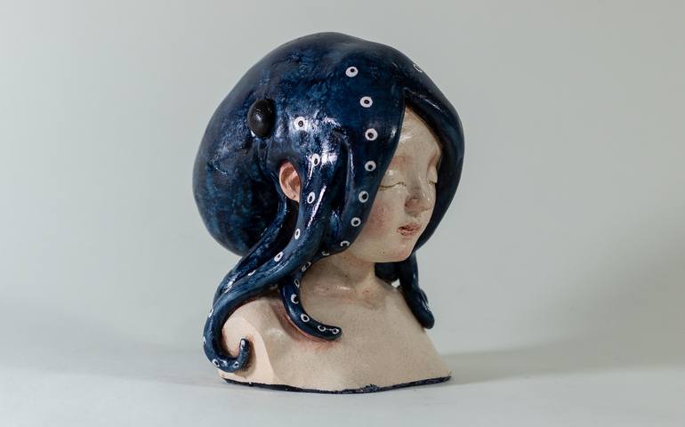 Blue Octopus Girl - Print