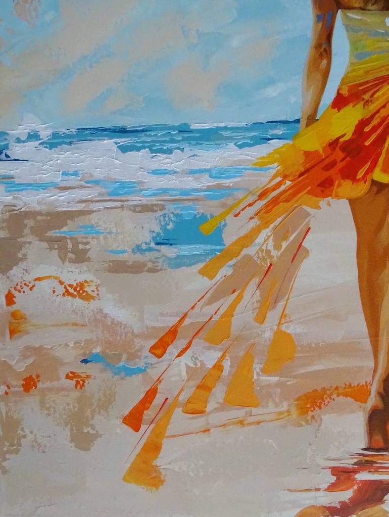Original Beach Painting by Livien Rozen