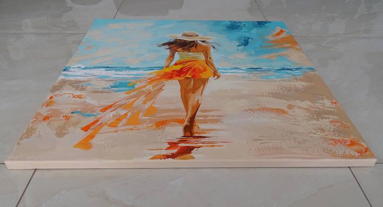 Original Beach Painting by Livien Rozen