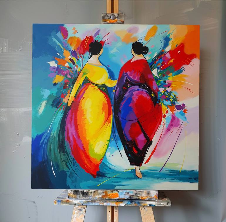 Original Expressionism Women Painting by Livien Rozen