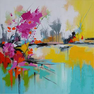 Original Abstract Expressionism Landscape Paintings by Livien Rozen