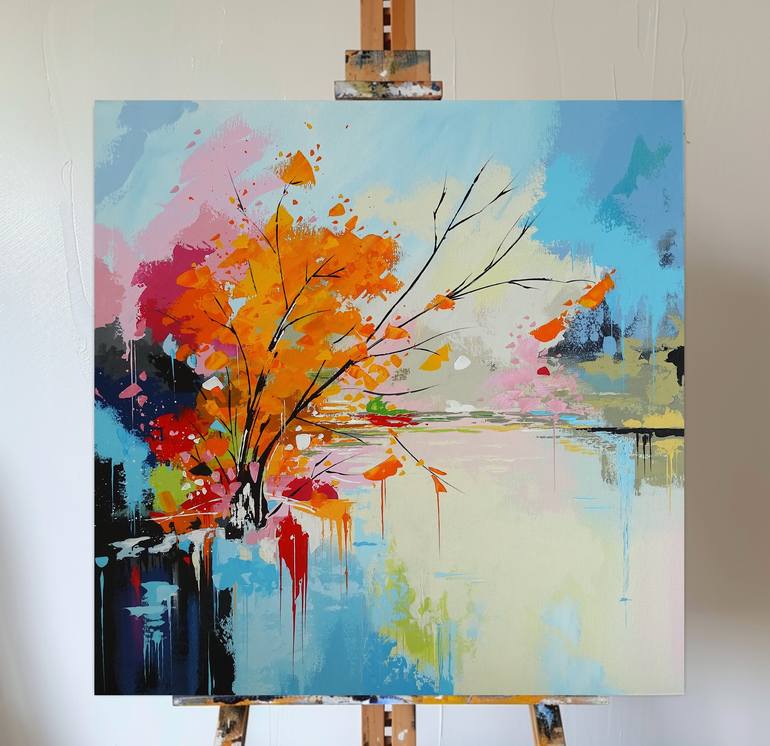 Original Abstract Landscape Painting by Livien Rozen