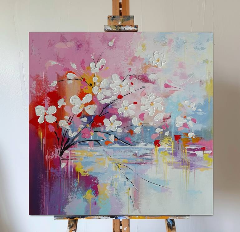 Original Abstract Expressionism Landscape Painting by Livien Rozen