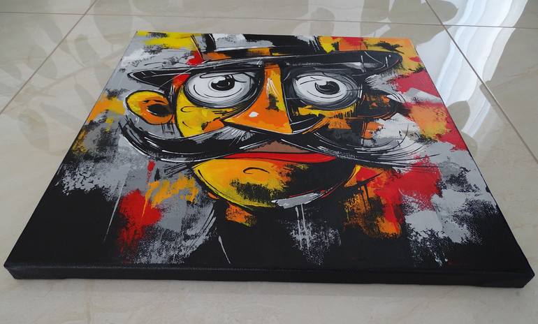 Original Abstract Humor Painting by Livien Rozen