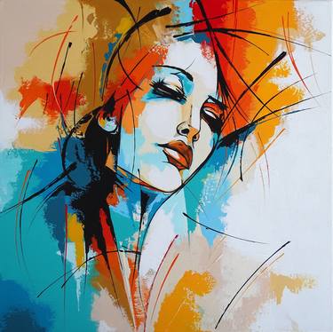 Original Art Deco Abstract Painting by Livien Rozen