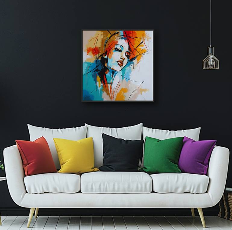 Original Art Deco Abstract Painting by Livien Rozen