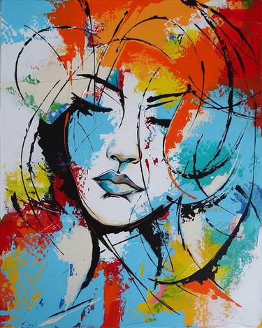 Original Abstract Expressionism Abstract Painting by Livien Rozen